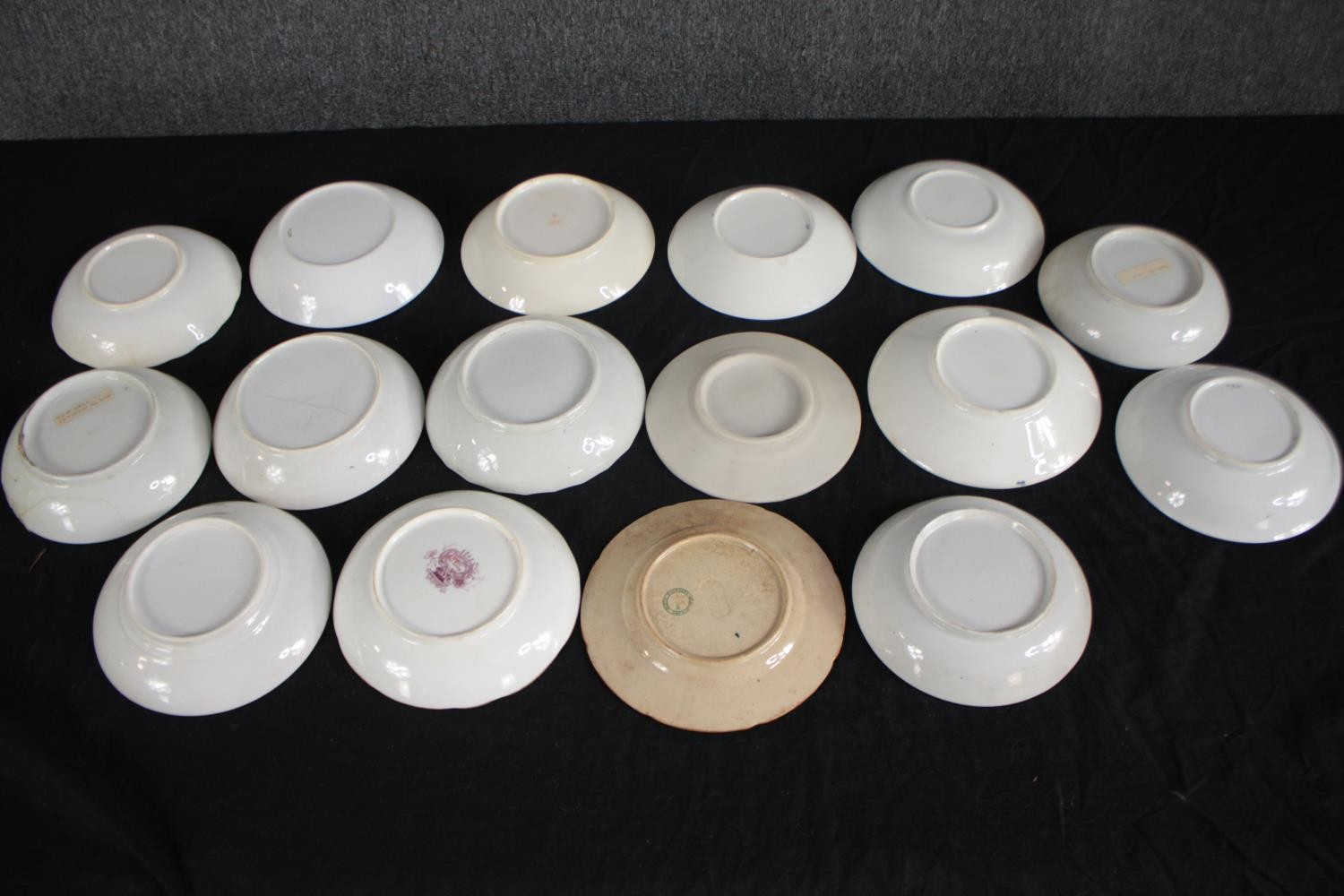 An assortment of 19th century hand painted saucers and side plates, including a dish with Chinese - Image 8 of 8