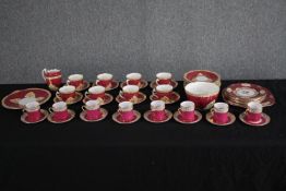 A mixed collection of Spode Oaklea and Clifton china. Made up of two coffee and tea sets for eight