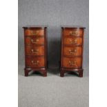 Bedside chests, Georgian style flame mahogany. H.75 W.35 D.53cm (each).