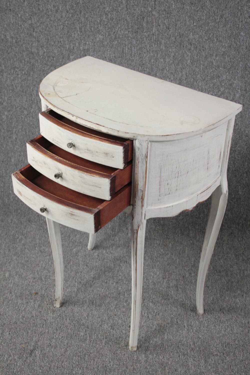 Bedside cabinets, Louis XV style distressed painted. H.72 W.48 D.30cm. - Image 5 of 6