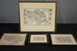 A collection of hand coloured eighteenth and nineteenth century maps.