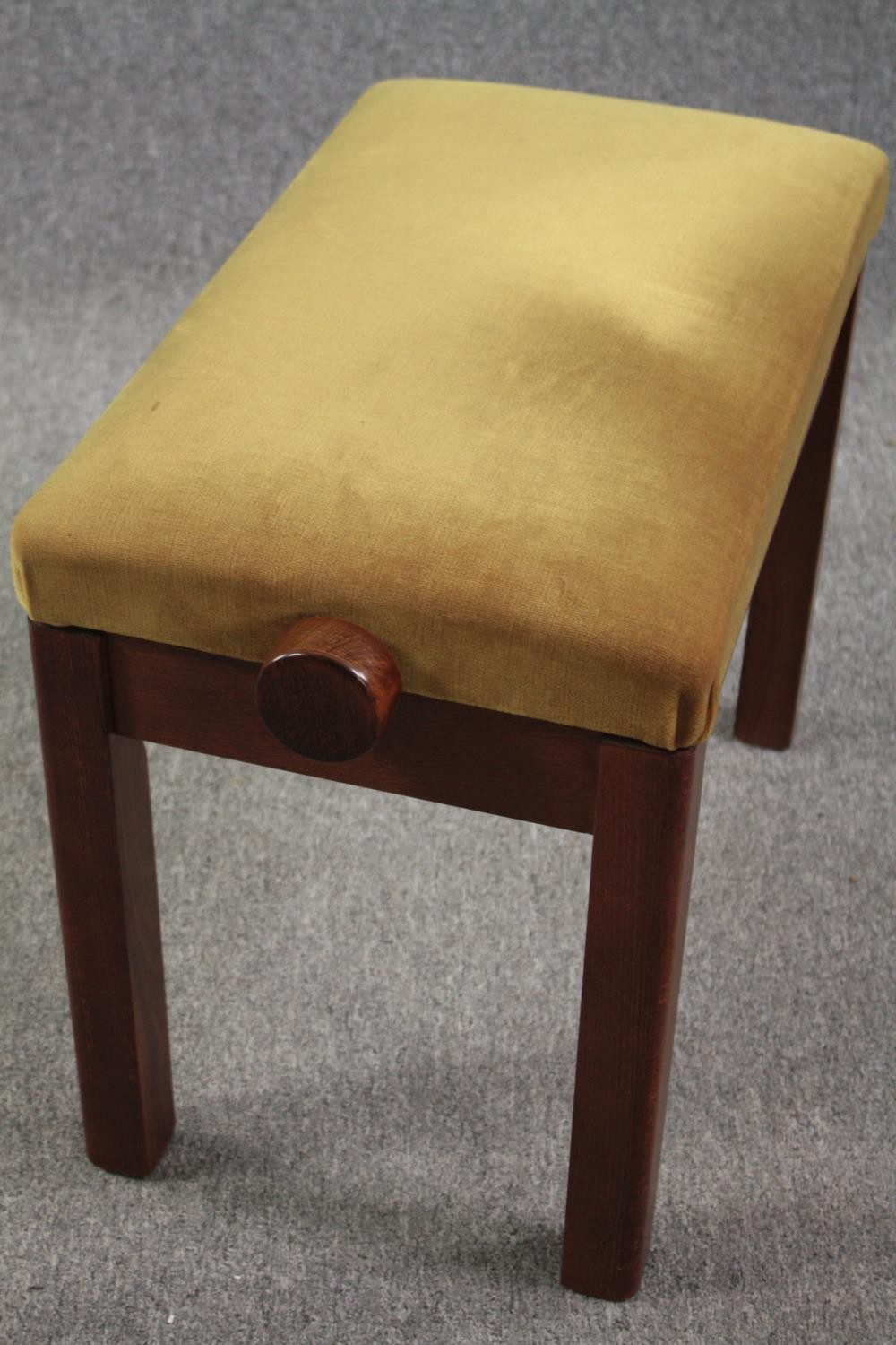 Piano stool, contemporary with adjustable seat. H.50 W.66 D.35cm. - Image 5 of 6