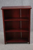 An early 20th century mahogany dwarf open bookcase. H.94 W.70 D.24cm.