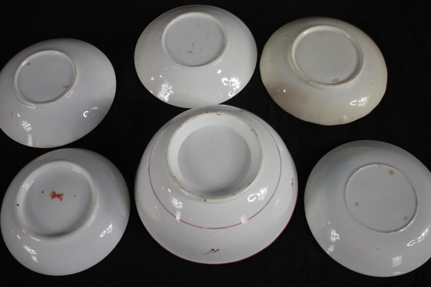A collection of 19th century lustre ware tea cups and saucers and a sugar bowl. Dia.17cm. (largest) - Image 5 of 5