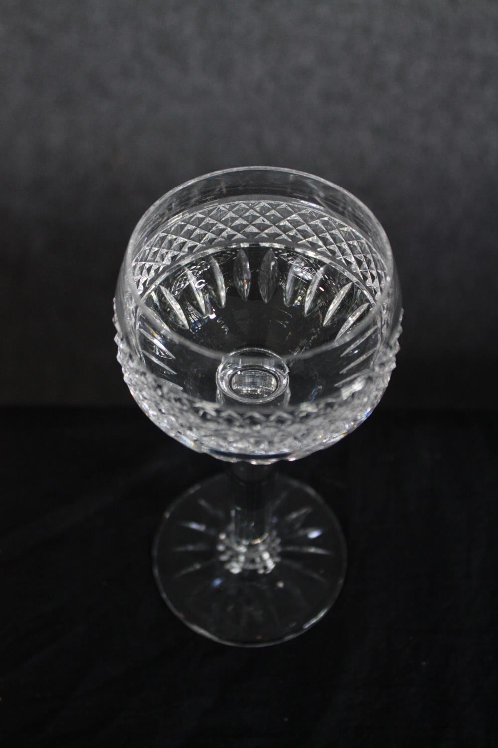 A set of six clear crystal Hock glasses. H.19cm. (each) - Image 3 of 3