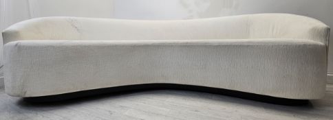 Sofa, contemporary of curved outline. H.73 W.250 D.130cm.