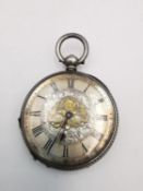 A 19th century Swiss fine silver ladies pocket watch with carved silver and gold foliate and