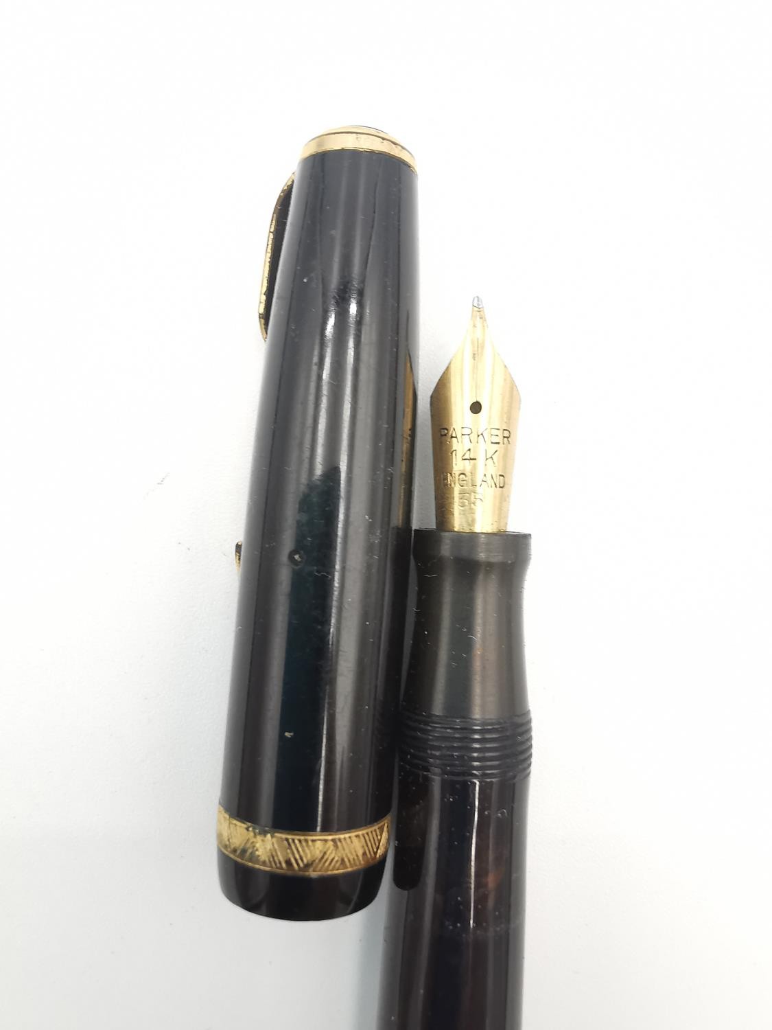 Six vintage fountain pens of various makers, including four with 14ct gold nibs, three Parker pens - Image 10 of 10