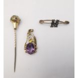 A collection of antique yellow metal, 9ct and rolled gold jewellery, including a Victorian (tests as