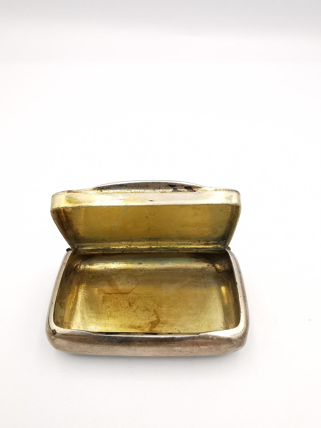 A Dutch 835 silver Lodderein box along with a German silver snuff box with gilded interior by - Image 6 of 8