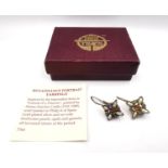 A pair of boxed Past Time replica silver gilt Renaissance portrait earrings, set with potato pearls,