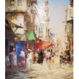 Reinhard Bartsch (1925-1990), oil on canvas of an Egyptian street scene, signed and titled to the