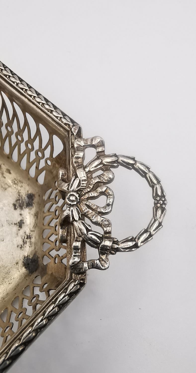 A collection of silver salts and bon bon dishes, including a pair of repousse rose design salts by - Image 8 of 17