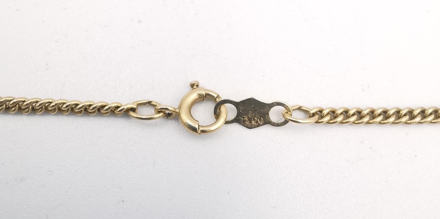 A boxed Tiffany and Co 14 carat 22 inch curb link gold chain with C-sprung clasp. Stamped T&Co, 14K. - Image 5 of 5