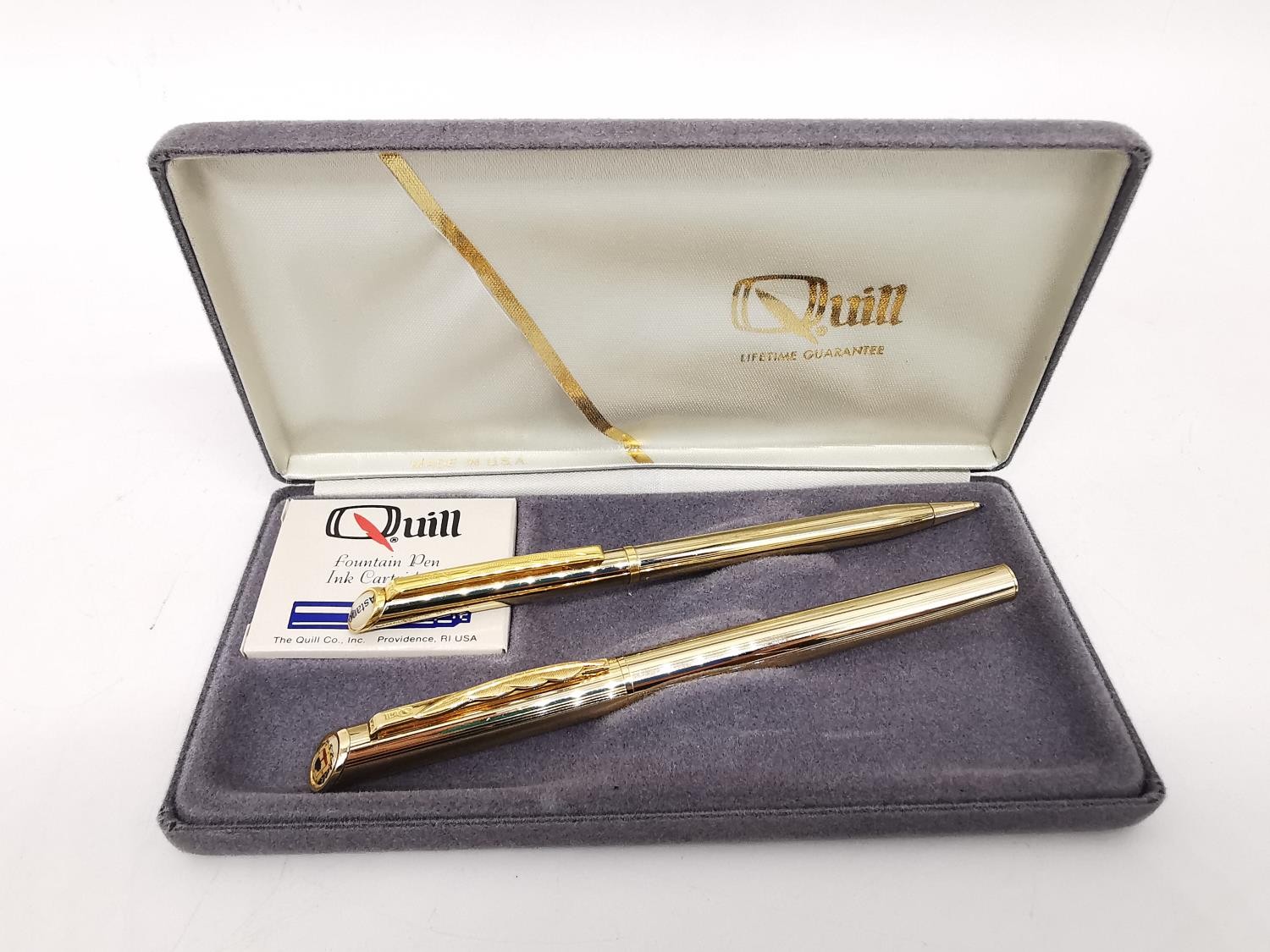 Two cased sets of vintage fountain pens, including a gold plated Schaeffer set with gold plated nibs - Image 9 of 12