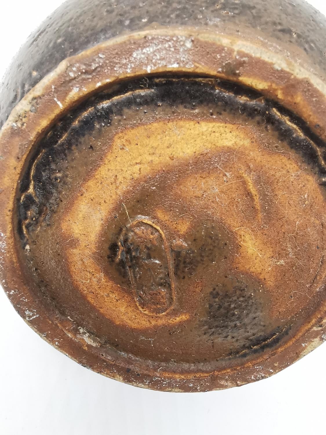 Three 20th century Japanese brown glaze bottle vases with raised character mark to the base. H.15cm - Image 5 of 11