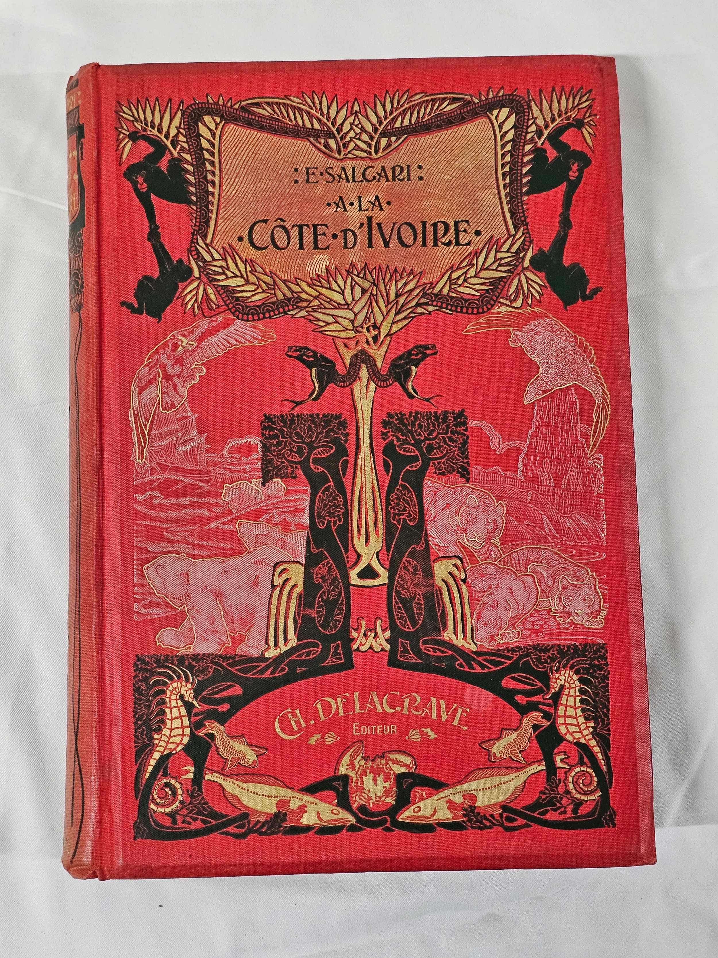 A la côte d'Ivoire. Salgari Emilio. Published by Delagrave, Paris. H.30 W.20cm - Image 3 of 7