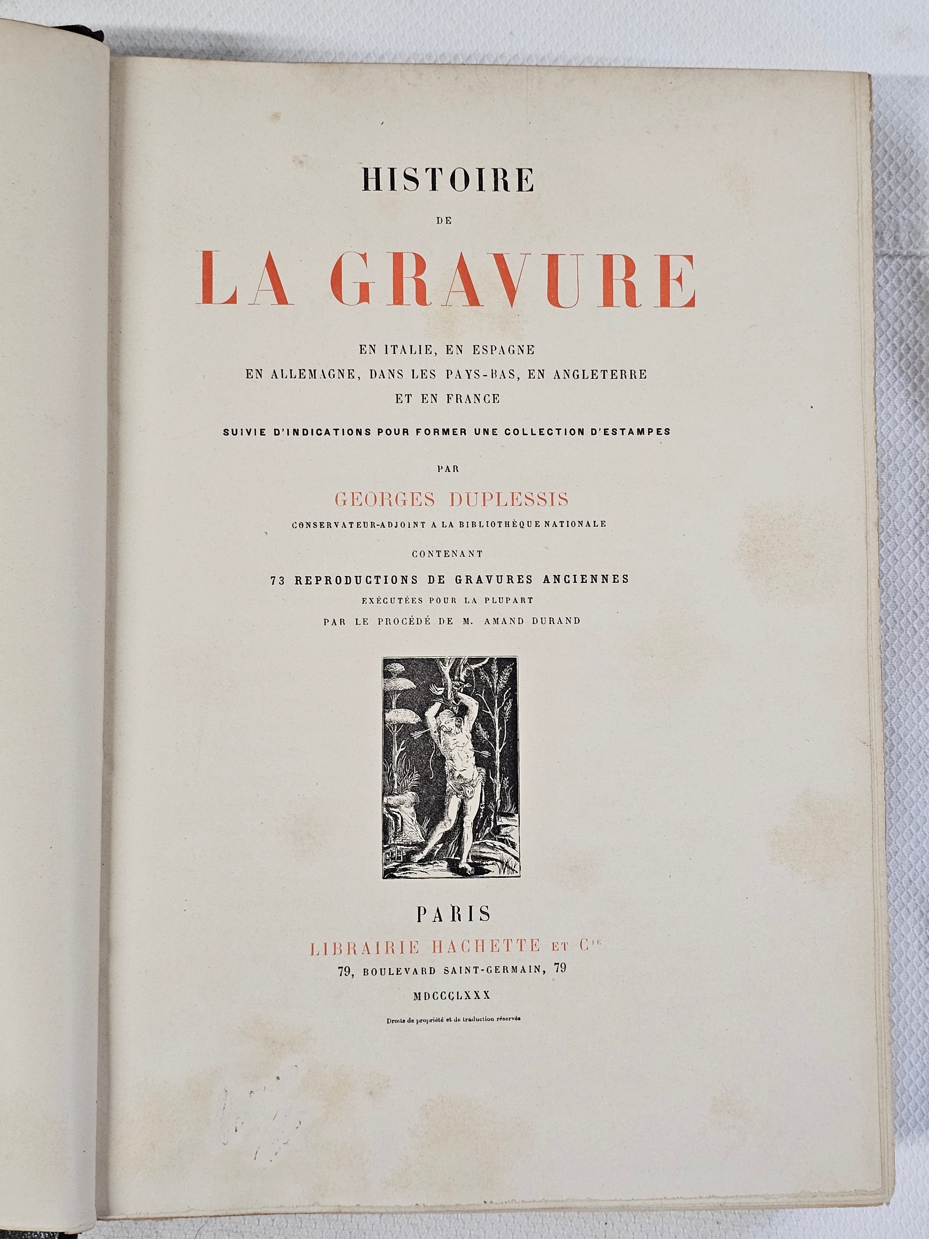 Histoire Gravure en Italie, en Espagne ect. Published Paris, 1880 by Libaire Hachette. Quarter bound - Image 4 of 5