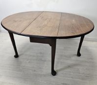 Dining table, Georgian red walnut with drop leaf gateleg action. H.76 W.132 D.116cm.