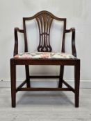 Armchair, Georgian mahogany. H.97 W.62 D.52cm.