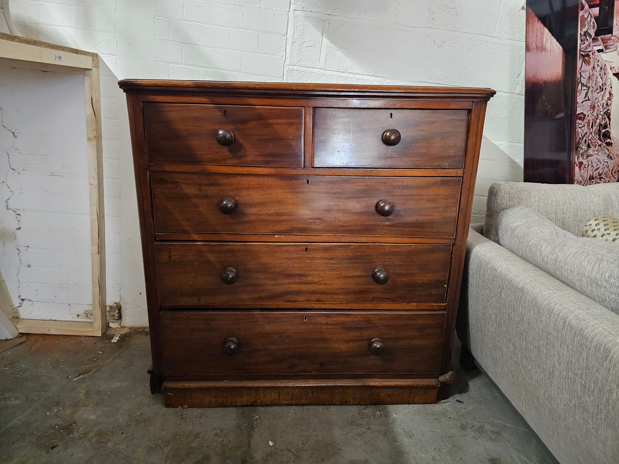 Chest of drawers, Victorian mahogany. H.120 W.120 D.45cm. - Image 3 of 4