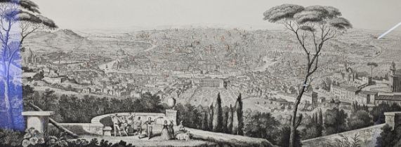 Panorama di Roma. Panorama of Rome. A view taken from Entrance to Corsini Villa. In an ebonised