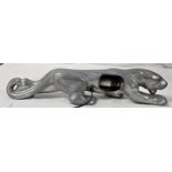 An Art Deco style Sarsaparilla chrome lamp in the form of a prowling panther. H.13 W.55cm.