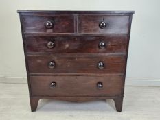Chest of drawers, early 19th century mahogany. H.108 W.103 D.50cm.