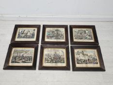 A set of six coloured lithographs printed 1830 depicting defining moments of the French
