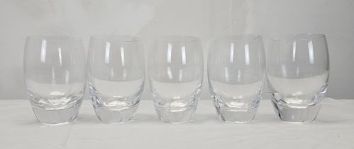 A set of five Lalique "Highland" cocktail tumbler glasses of floral form. Signed Lalique, France