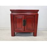 Cabinet, Chinese lacquered of small size. H.54 W.54 D.35Ccm.