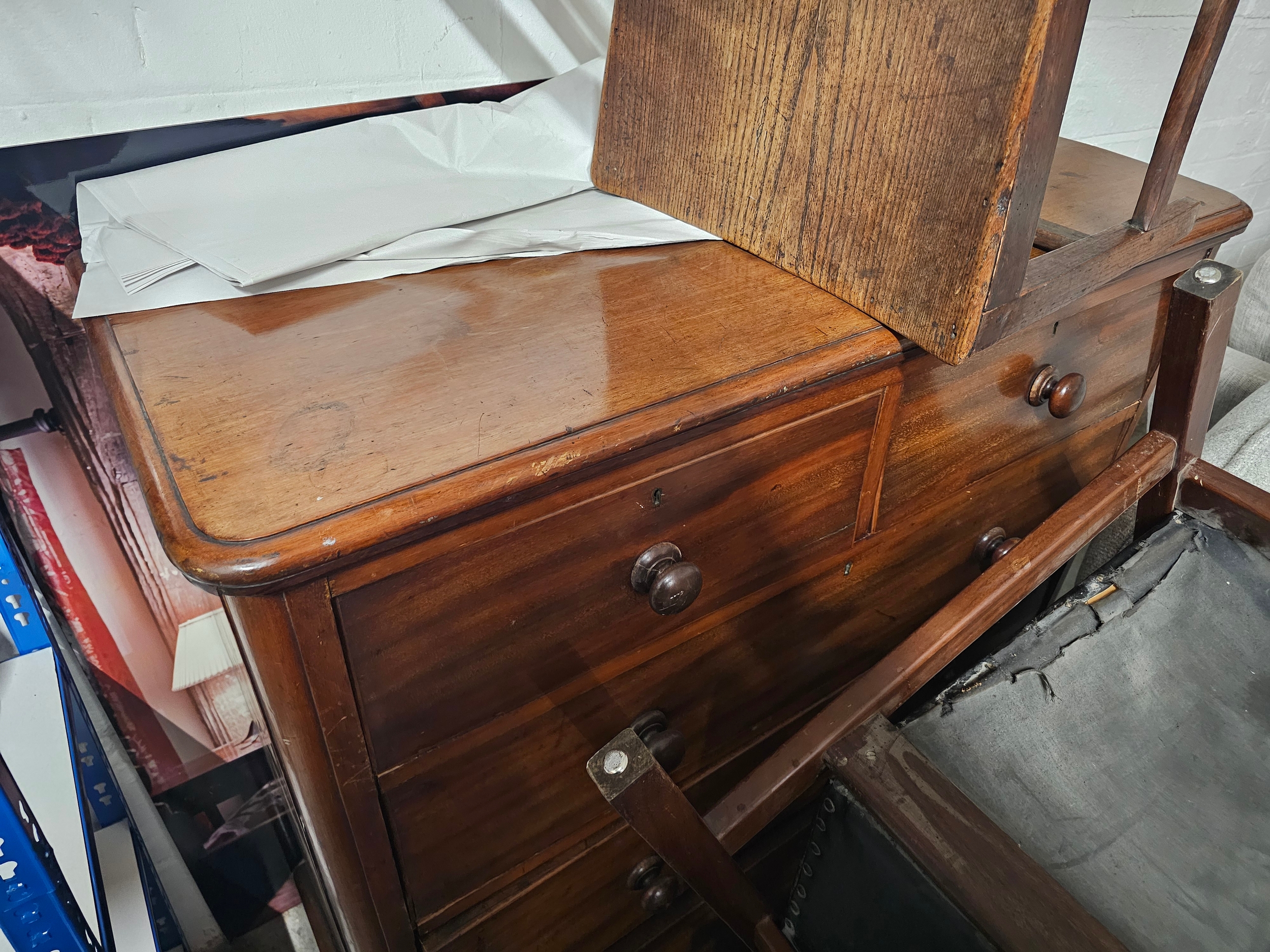 Chest of drawers, Victorian mahogany. H.120 W.120 D.45cm. - Image 4 of 4