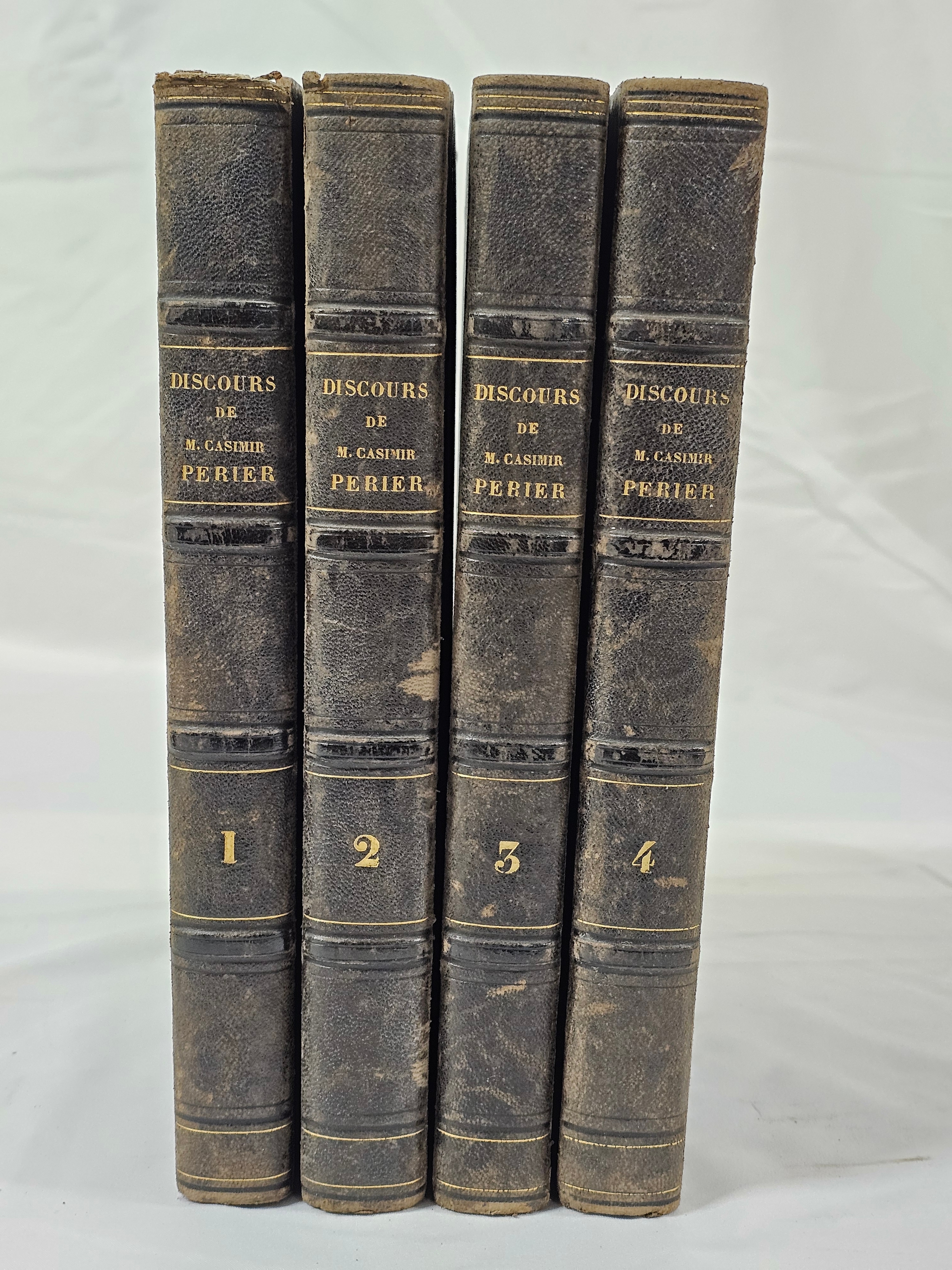 Opinions et discours de M. Casimir Périer. Published Paris by Paulin, 1838. Complete set of four