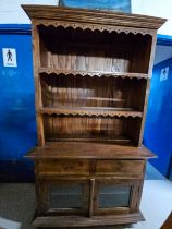 Dresser, Eastern hardwood in two sections. H.190 W.110 D.38cm.