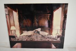 Brian Every (Contemporary) Lady in an oak four poster bed, coloured photograph mounted on acrylic