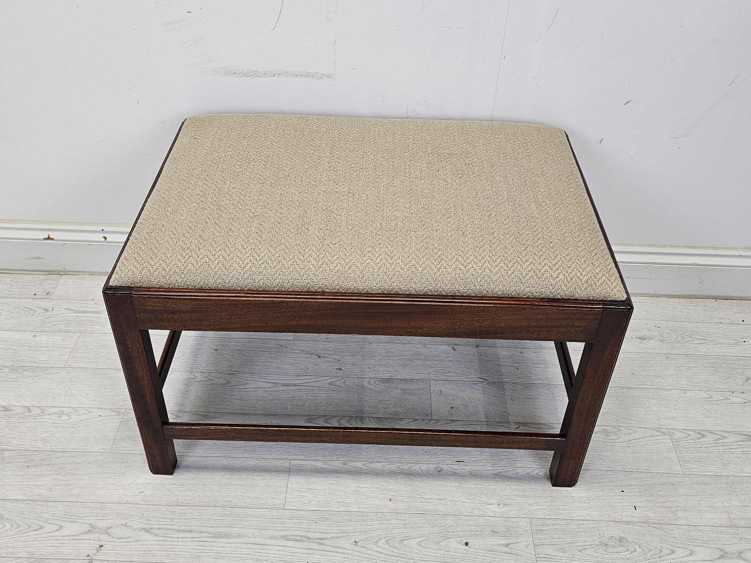 A 19th century mahogany framed footstool. H.42 W.73 W.52cm. - Image 4 of 4