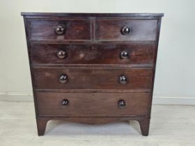 Chest of drawers, early 19th century mahogany. H.108 W.103 D.50cm.