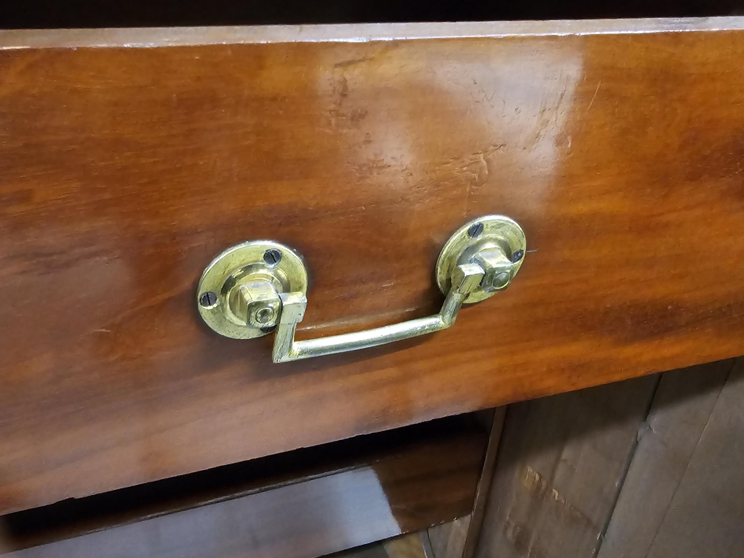 Linen press cabinet, early 19th century mahogany with frieze drawer and fitted interior. H.130 W. - Image 5 of 5