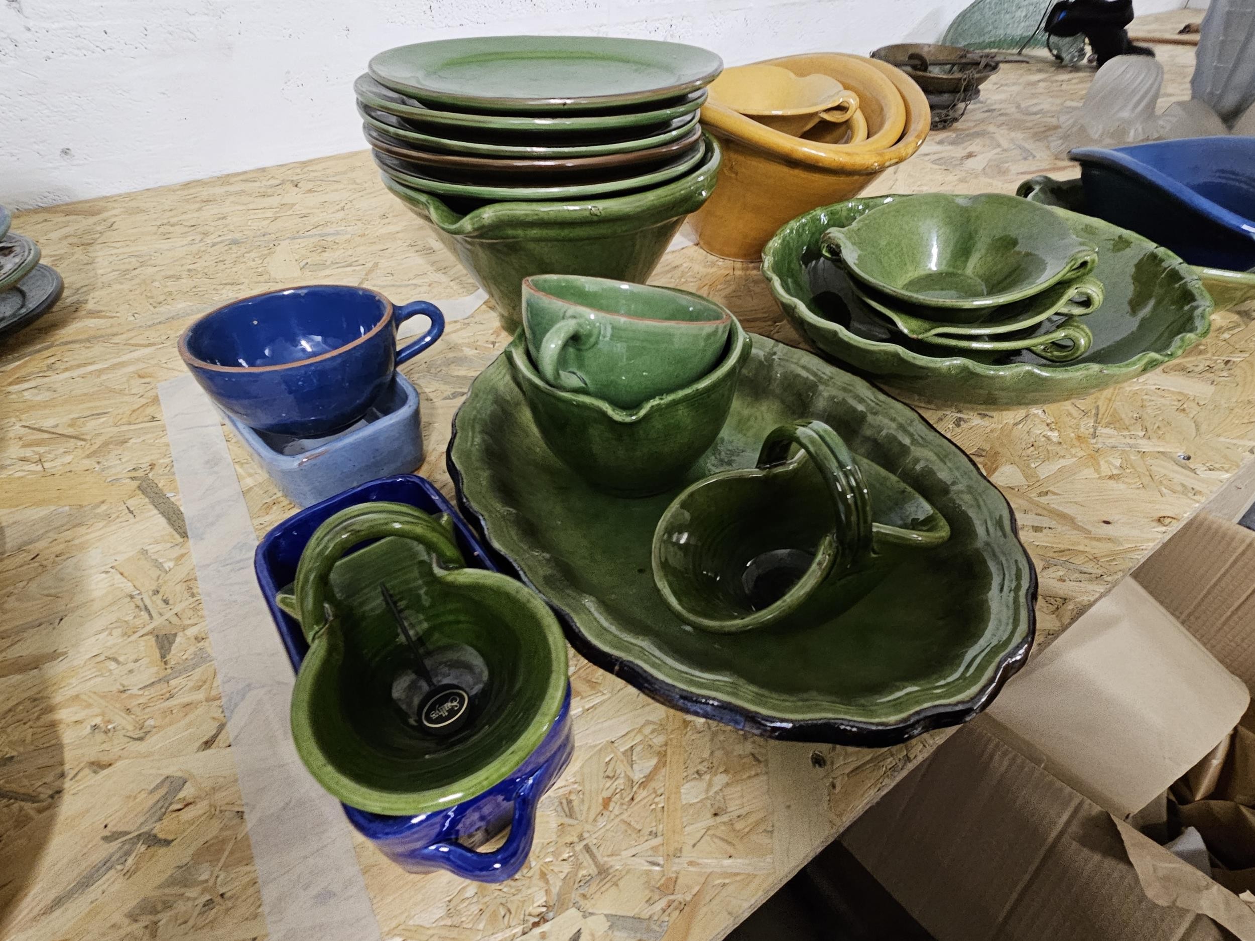 A collection of vintage French ceramic kitchenware, including soup bowls, serving dishes. Some - Image 2 of 3