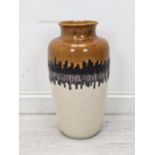 A mid century West German honey and lava glaze vase. Stamped W Germany and numbered to base. H.50