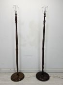 Two early 20th century turned standard lamps. H.172cm.