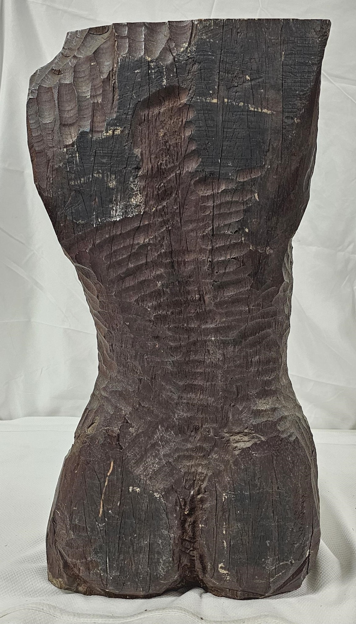 A carved hardwood female torso. Unsigned. H.60 W.28cm. - Image 5 of 6