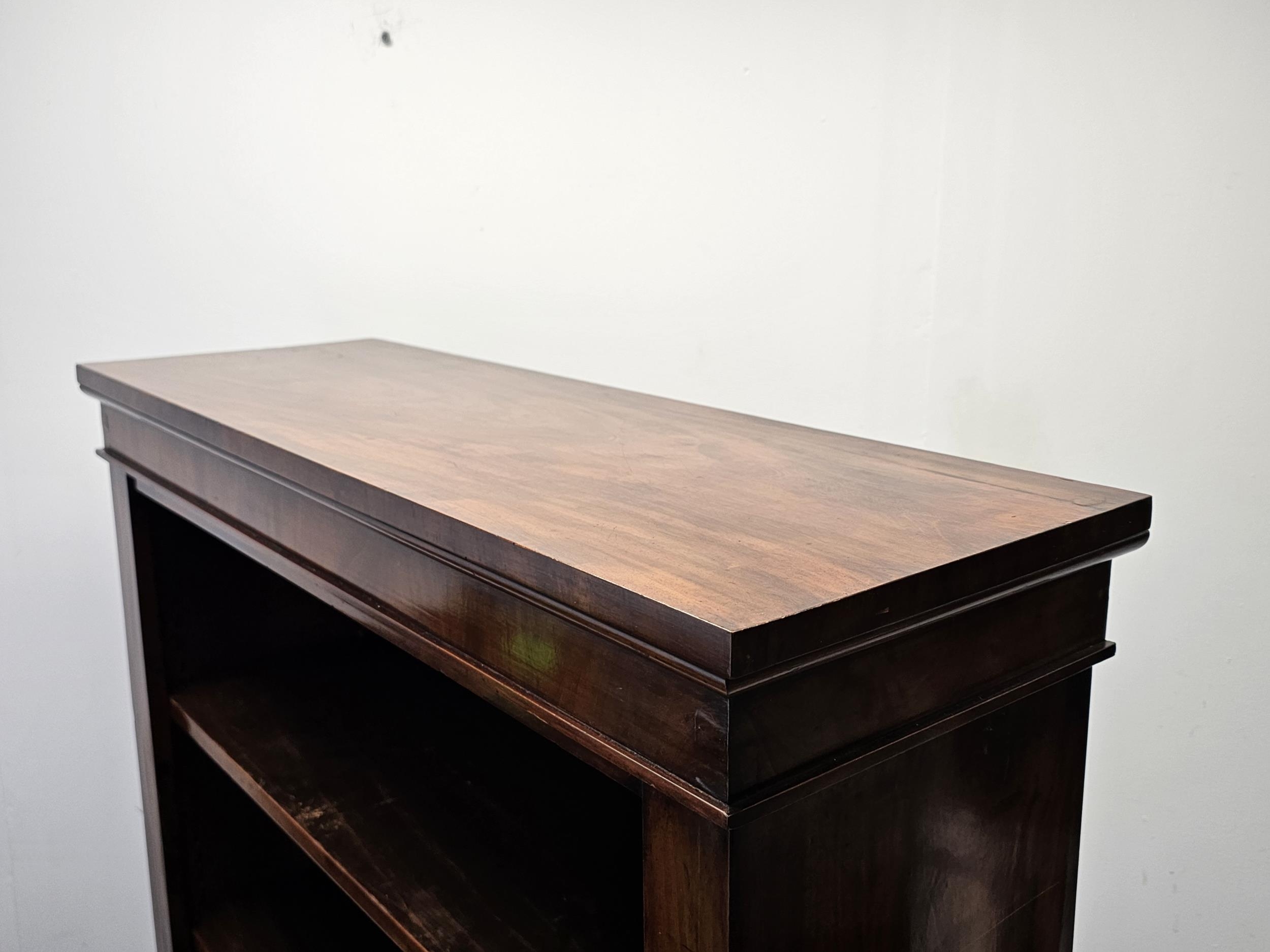 A 19th century mahogany open library bookcase on plinth base. H.167 W.90 D.30 - Image 4 of 5