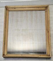 Wall mirror, C.1900, pine frame with original plate. H.145 W.108cm.