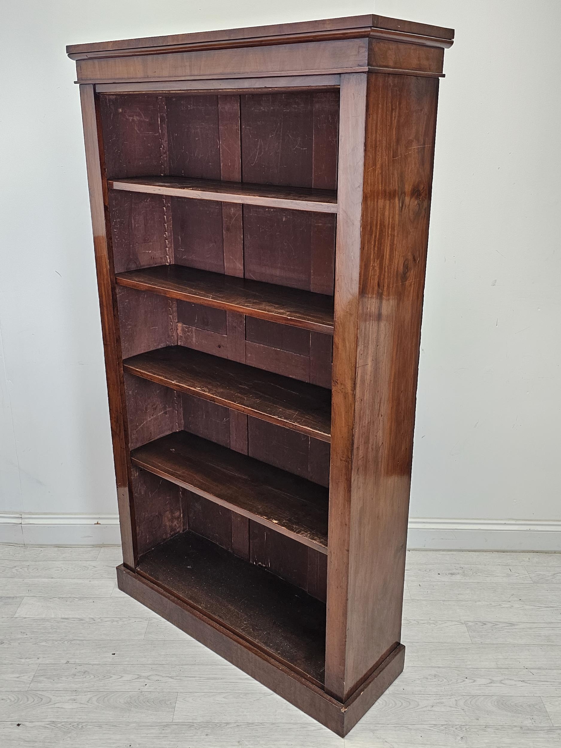 A 19th century mahogany open library bookcase on plinth base. H.167 W.90 D.30 - Image 2 of 5