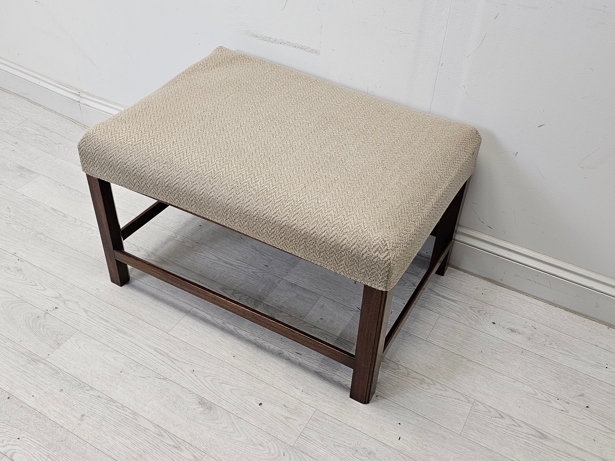 A 19th century mahogany framed footstool. H.42 W.73 W.52cm. - Image 2 of 4