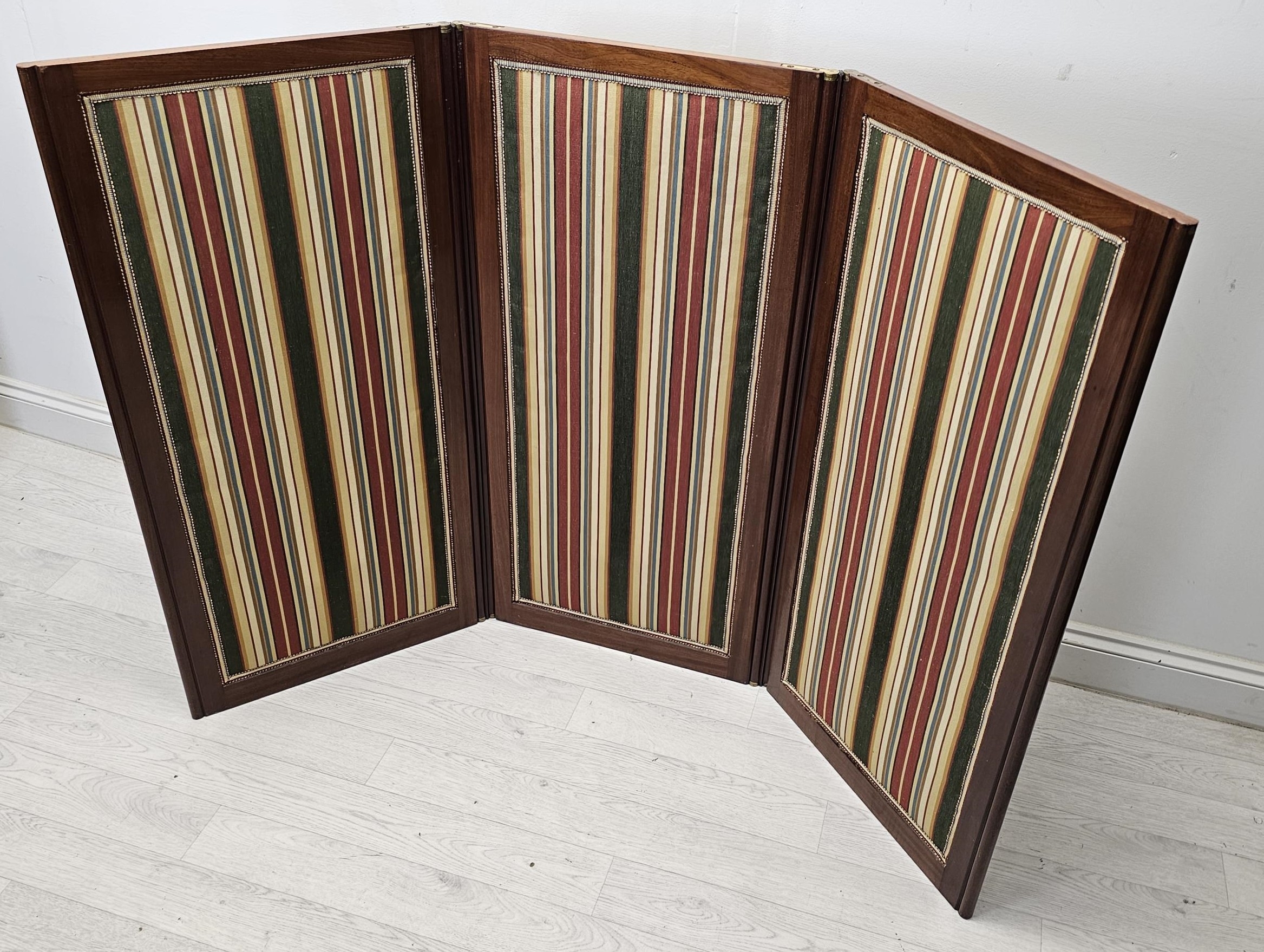 A 19th century mahogany framed three panel screen of small size. H.104 W.153cm. - Image 2 of 4