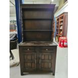 Dresser, mid century Jacobean style oak. H.172 W.91 D.43