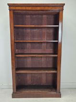 A 19th century mahogany open library bookcase on plinth base. H.167 W.90 D.30