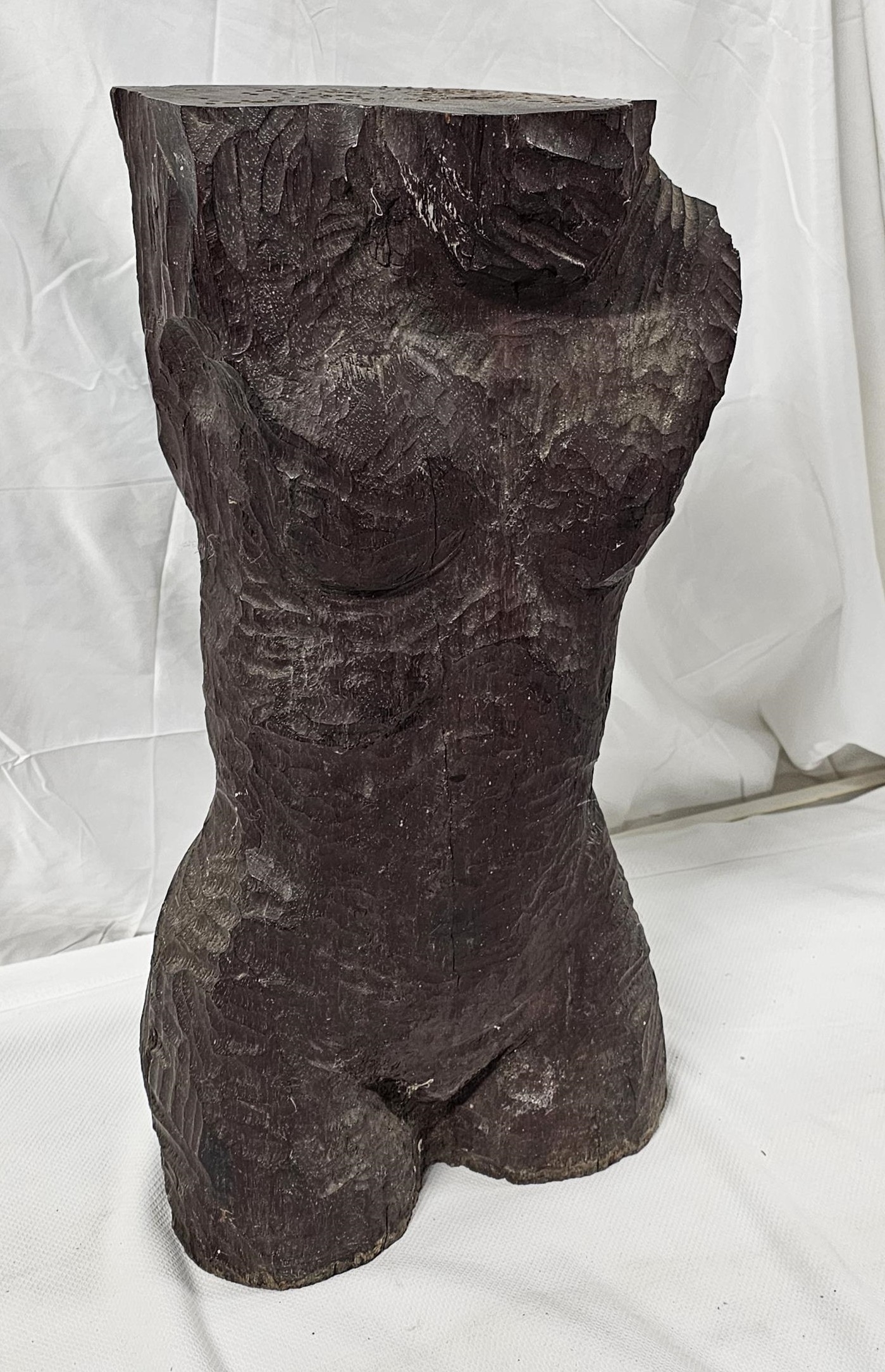 A carved hardwood female torso. Unsigned. H.60 W.28cm. - Image 2 of 6